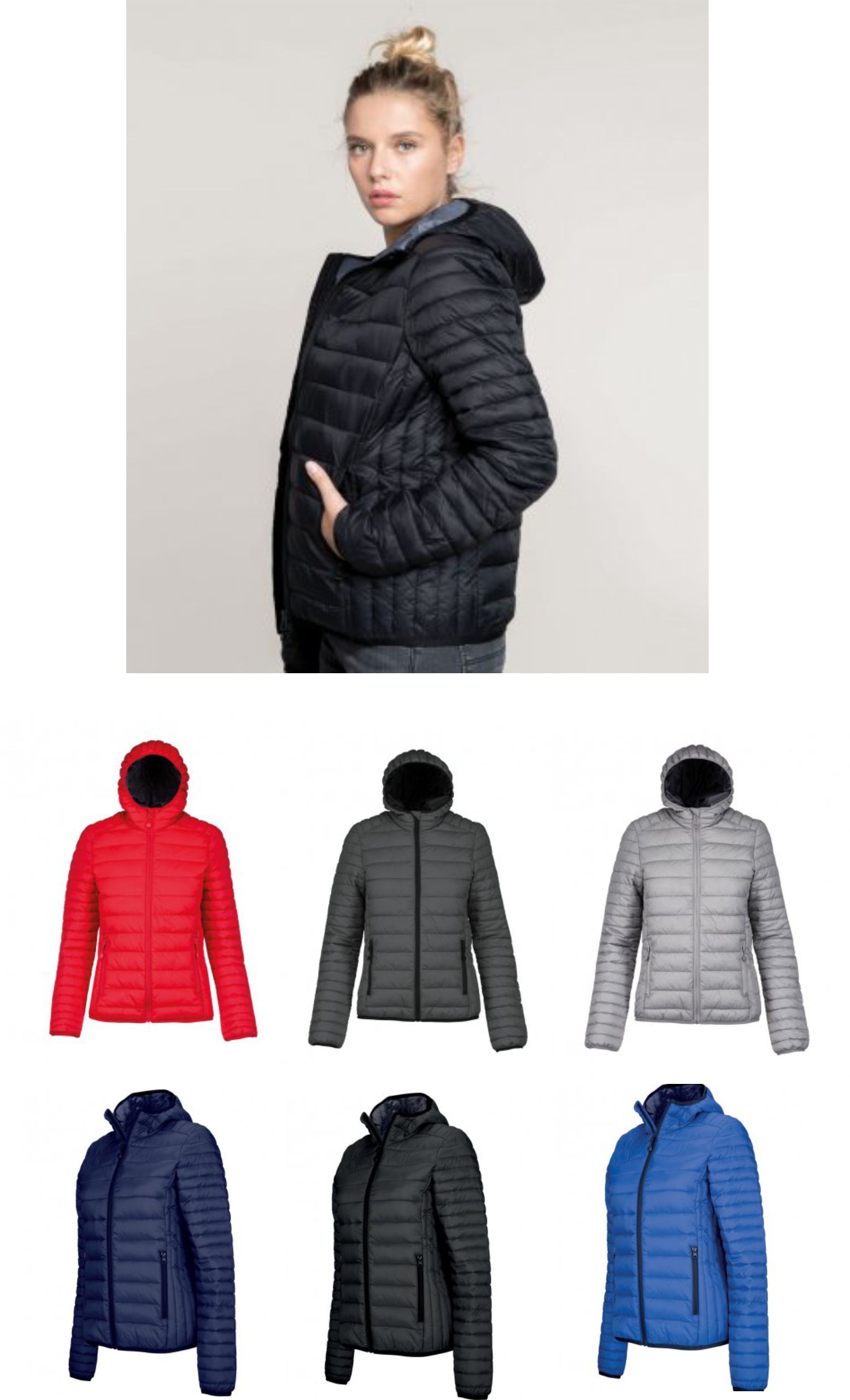 Kariban KB6111 Ladies Lightweight Hooded Padded Jacket  Kariban KB6111 Ladies Lightweight Hooded Padded Jacket
